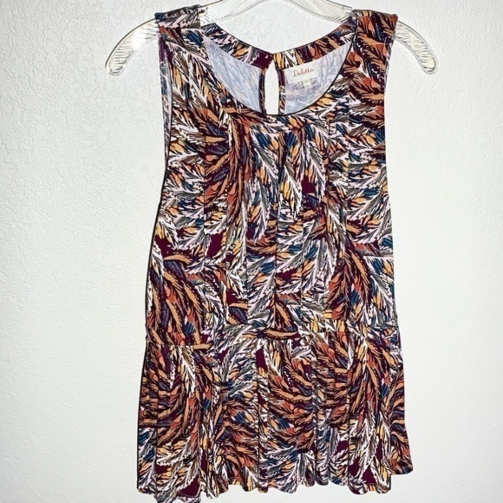 Anthropologie Deletta Corbara Feather Peplum Top - Picture 2 of 4